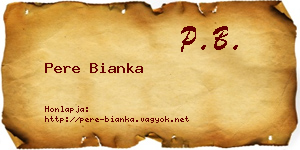 Pere Bianka névjegykártya